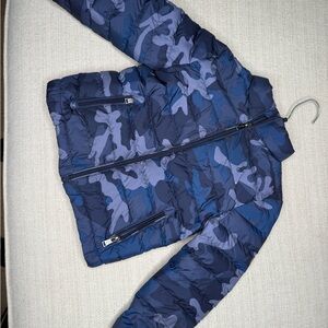 Polo by Ralph Lauren Blue and Gray Camo Puffer Jacket